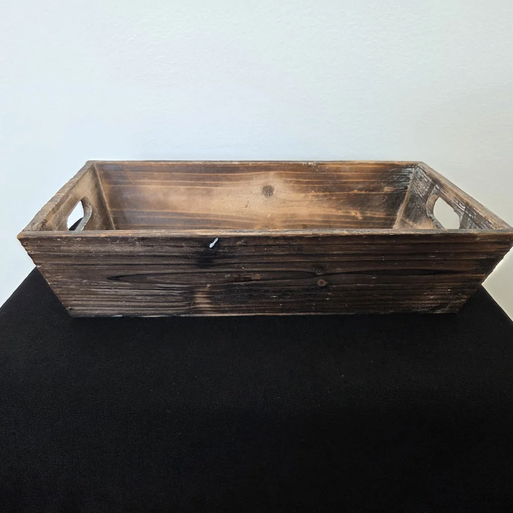 Handcrafted Wooden Bath Vanity Tray - Brown